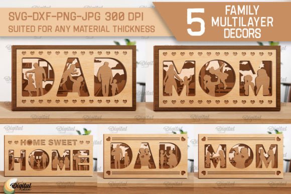 Download Family Multilayer Decor SVG Bundle - Multilayer Collection