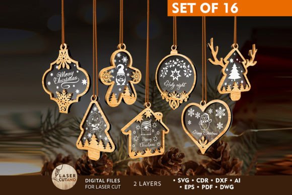 Download CHRISTMAS ORNAMENTS Set Multilayer Decor - Multilayer Collection