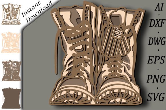 Download Army Boots Multilayer Svg/Paper Cut - Multilayer Collection