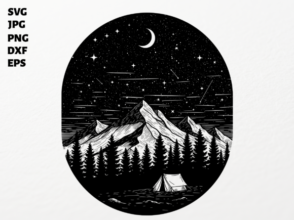 Download Night Camping Mountains SVG for Cricut - Svg for cricut Collection