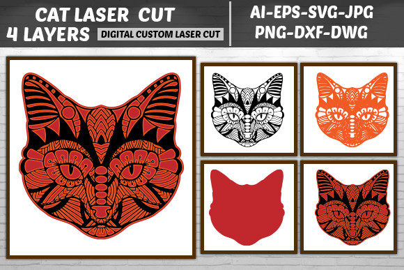 Download Multilayer Laser Cut Cat Svg - Multilayer Collection
