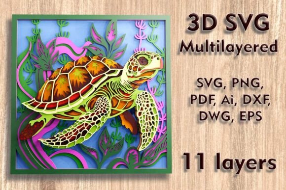 Download Sea Turtle 3d SVG Multilayer Cut Files - Multilayer Collection