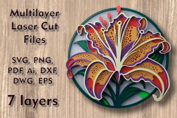 Download Lily Multilayer Laser Cut Files - Multilayer Collection
