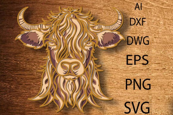 Download Highland Cow Multilayer SVG/Vector Cow - Multilayer Collection