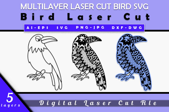 Download Multilayer Laser Cut Bird SVG - Multilayer Collection