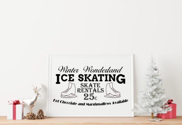 Download Ice Skating Sign SVG File for Cricut - Skating sign Collection